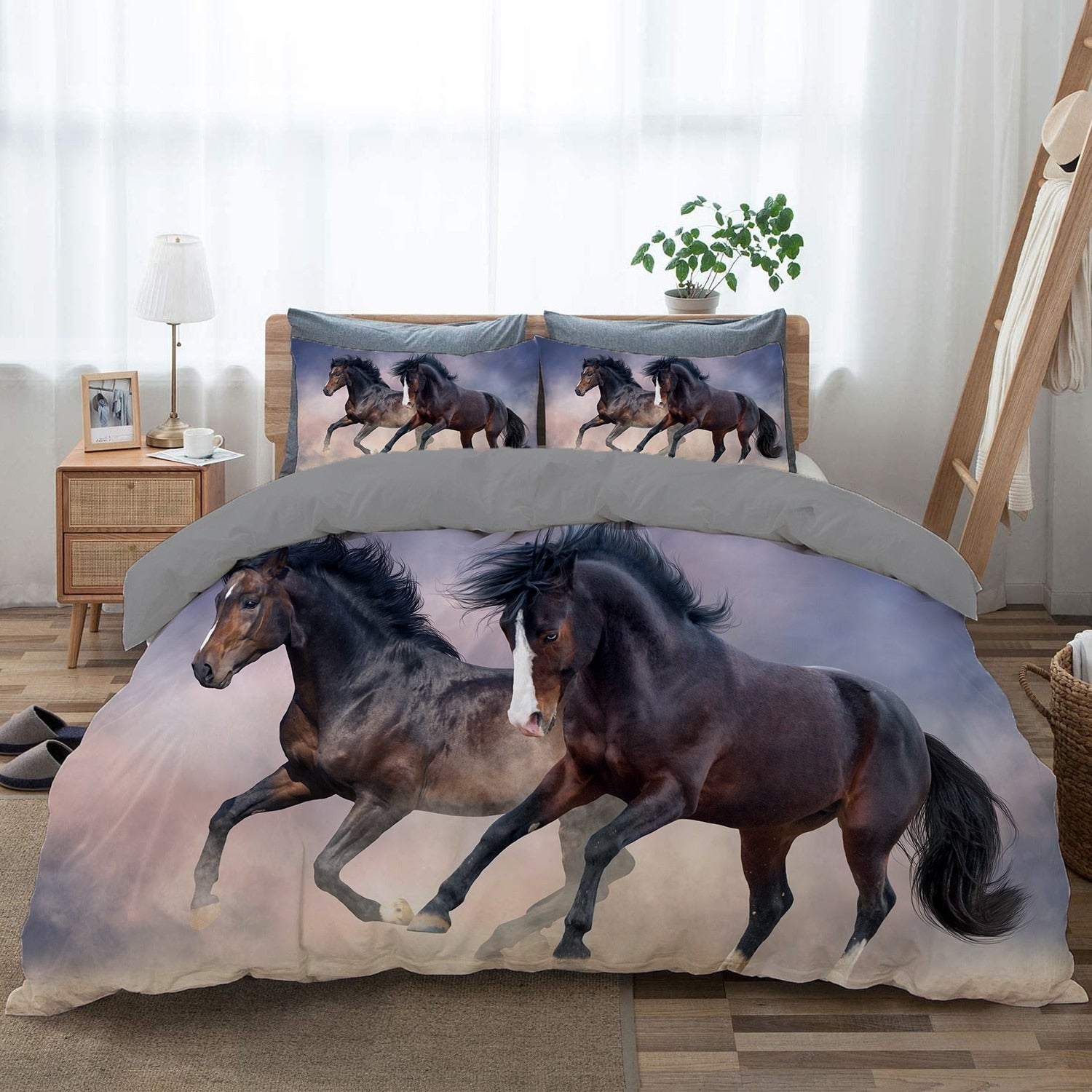 Povlak Na Peřinu Dva Černé Koně