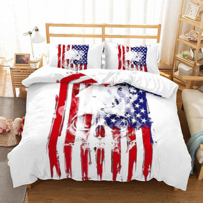 Vintage Americký Povlak Na Přikrývku Lebky