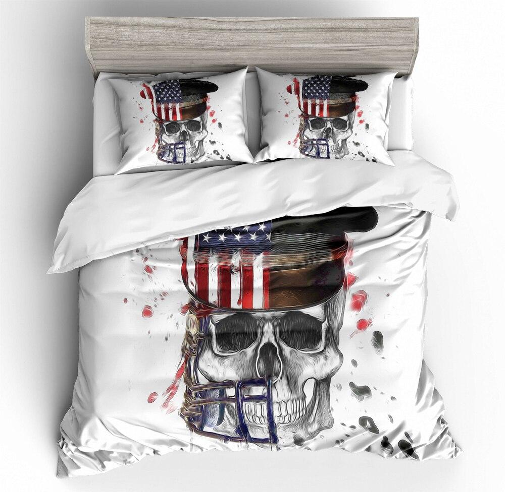 Vintage Americký Povlak Na Přikrývku Lebky