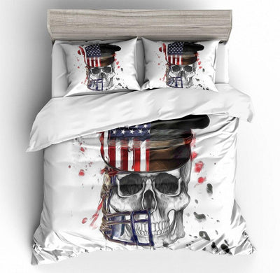 Vintage Americký Povlak Na Přikrývku Lebky