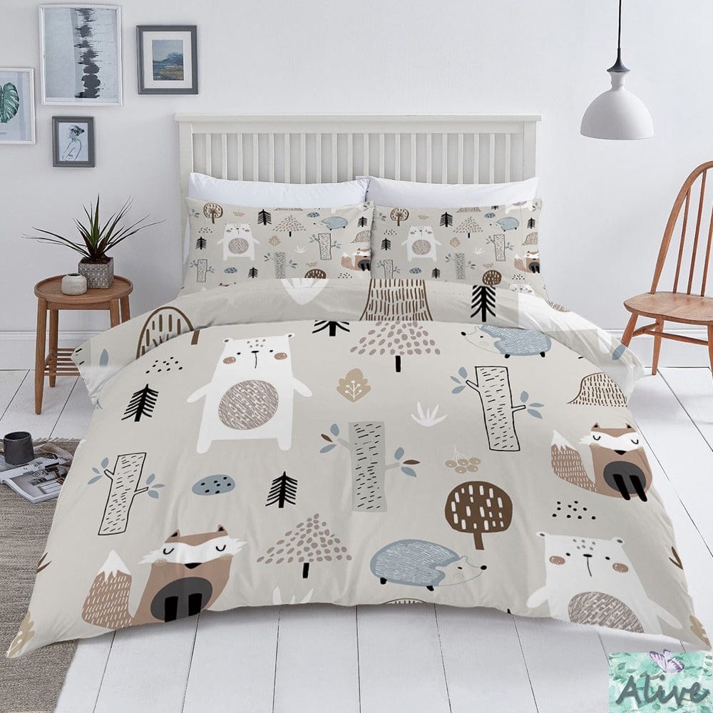 Šedá Dětská Lesní Přikrývka