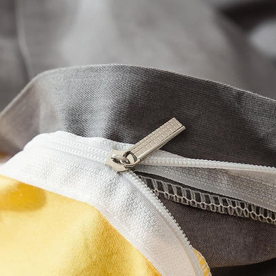 Šedý A Hořčicově Žlutý Povlak Na Přikrývku