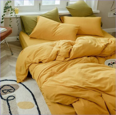 Hořčičně Žlutý Povlak Na Peřinu