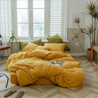 Hořčičně Žlutý Povlak Na Peřinu