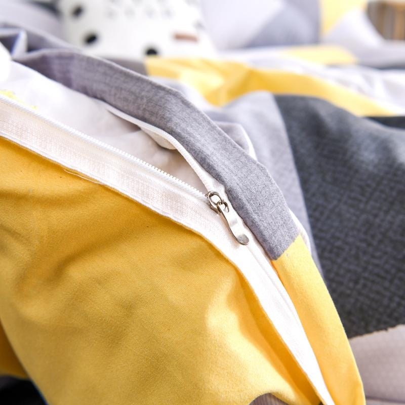 Skandinávský Žlutý A Šedý Povlak Na Přikrývku