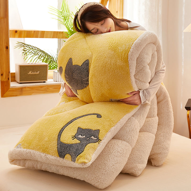Žlutá Fleecová Přikrývka Malé Kočky