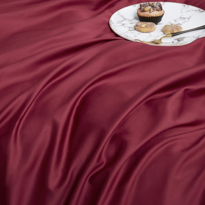 Sada Povlečení Ze 100% Bavlny Hladké Červené