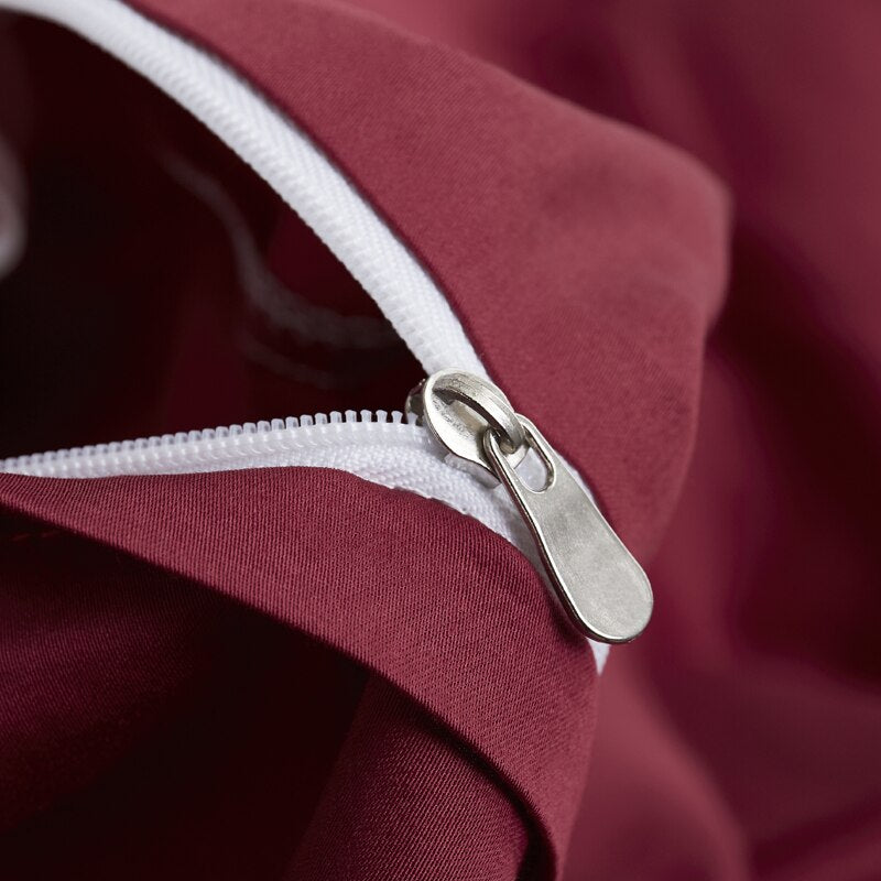 Sada Povlečení Ze 100% Bavlny Hladké Červené