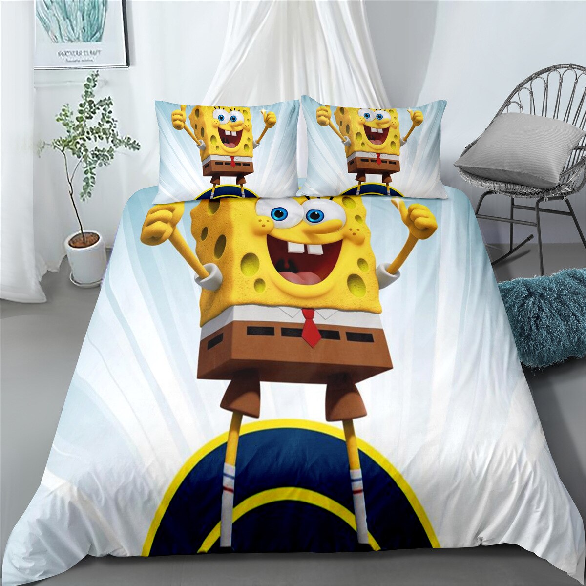 Bílý Povlak Na Přikrývku Sponge Bob Winner