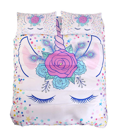 Bílý Povlak Na Přikrývku Spící Jednorožec