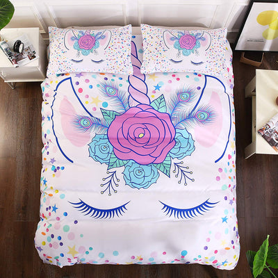 Bílý Povlak Na Přikrývku Spící Jednorožec