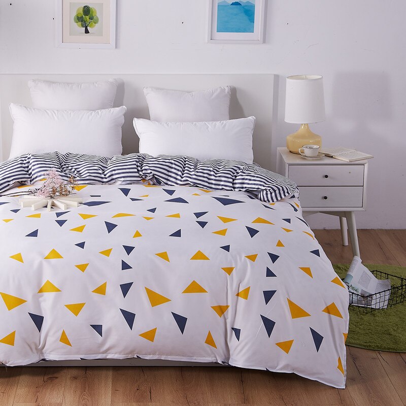 Modrý A Žlutý Trojúhelníkový Bílý Povlak Na Přikrývku