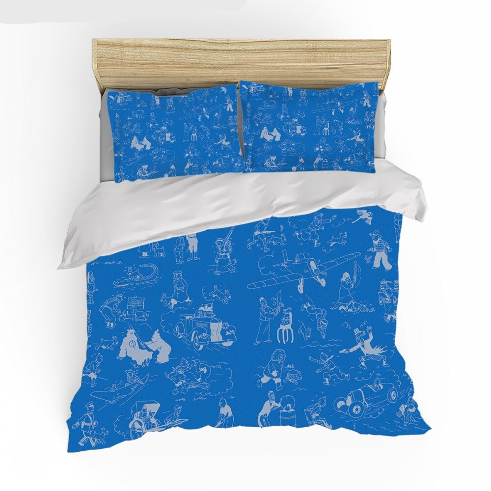 Modrý Povlak Na Peřinu Tintin Kresby