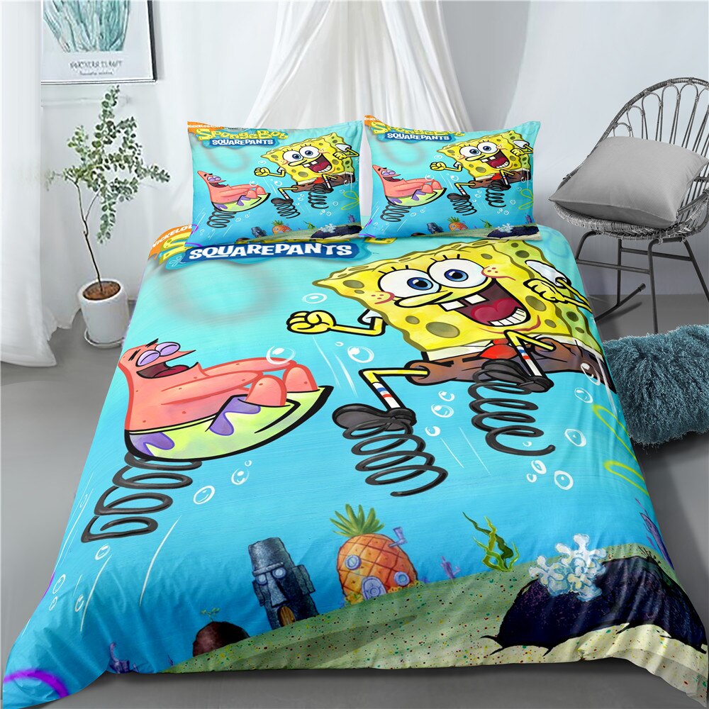 Povlak Na Přikrývku Sponge Bob A Patrick Jump