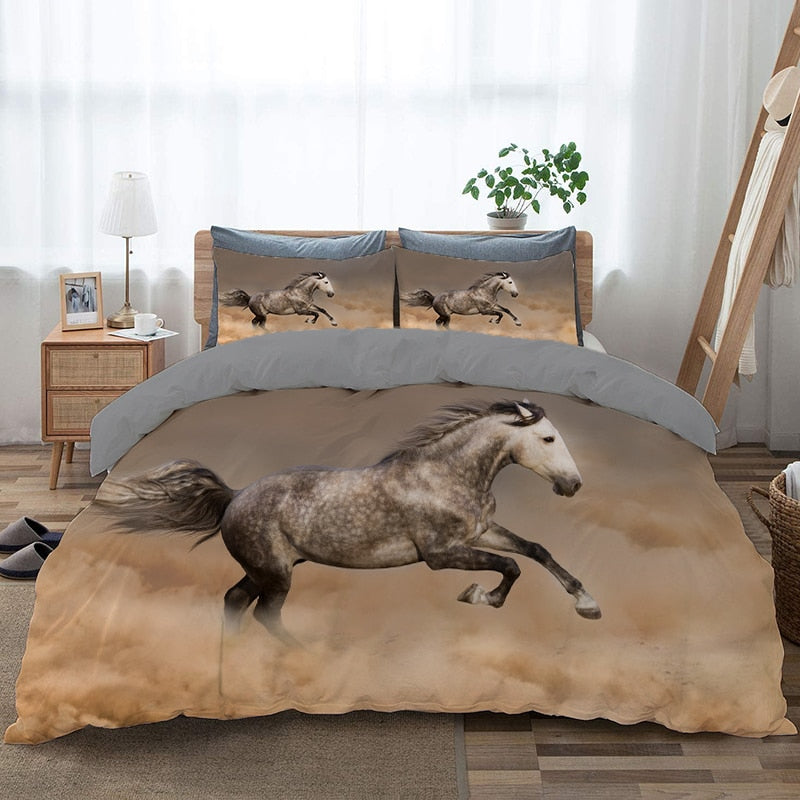 Bílý Kůň V Povlaku Na Přikrývku