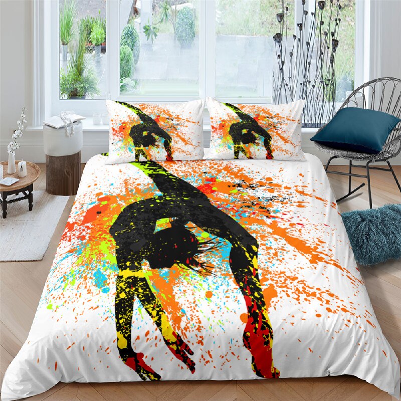 Povlak Na Přikrývku Klasický Tanec Malba Oranžová