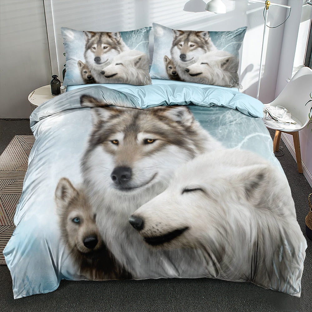 Rodinný Povlak Na Peřinu White Wolf