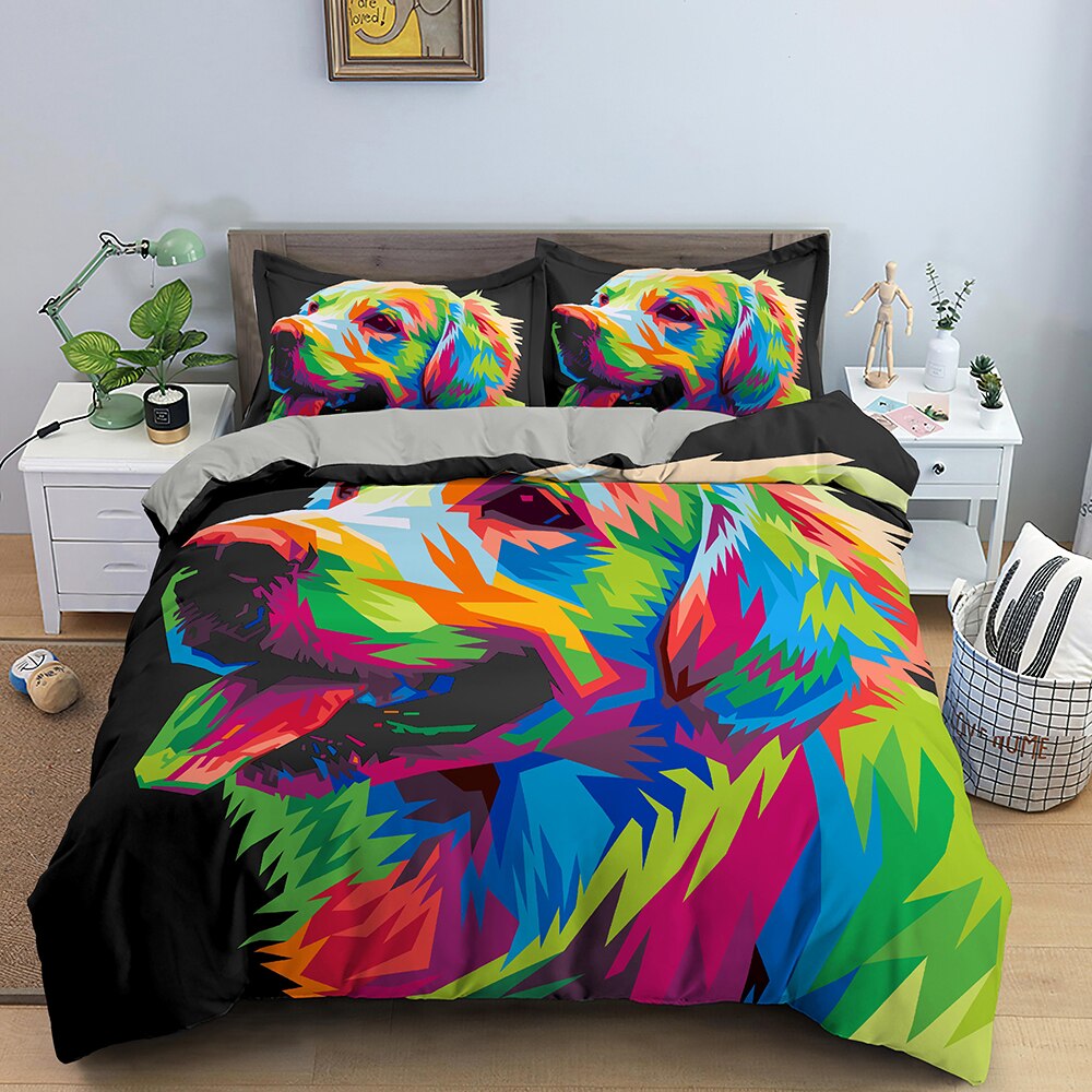 Vícebarevný Povlak Na Peřinu Zlatého Retrívra