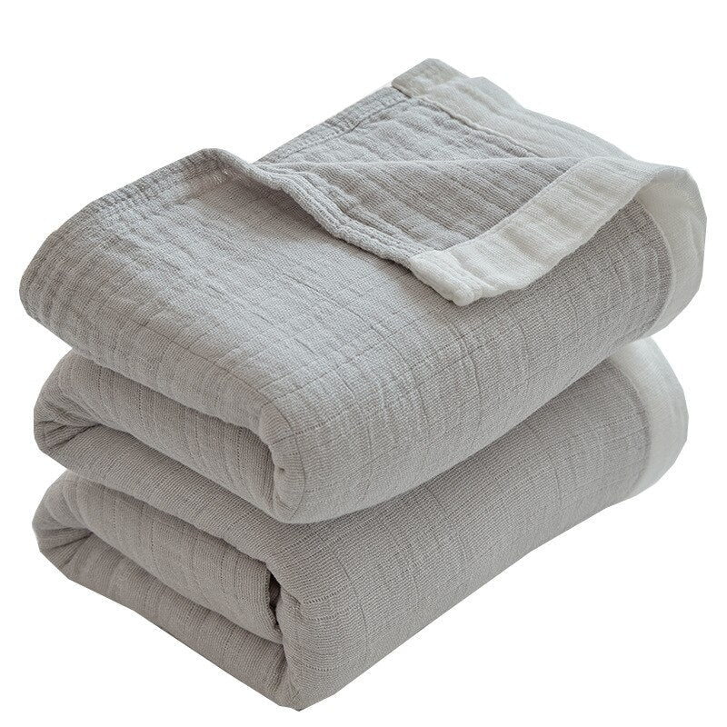 Světle Šedý Povlak Na Přikrývku Z Bavlněné Gázy