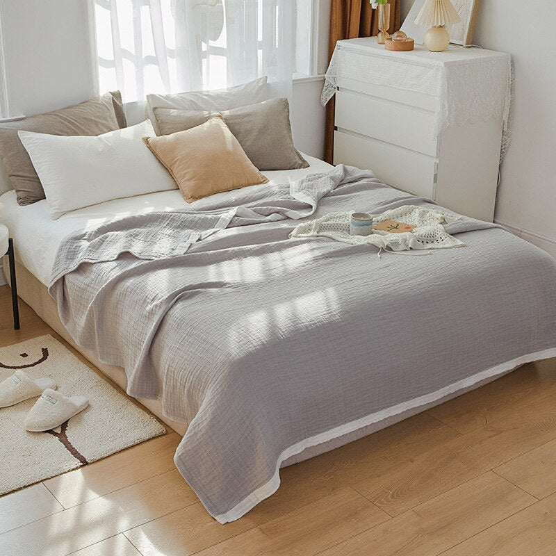 Světle Šedý Povlak Na Přikrývku Z Bavlněné Gázy