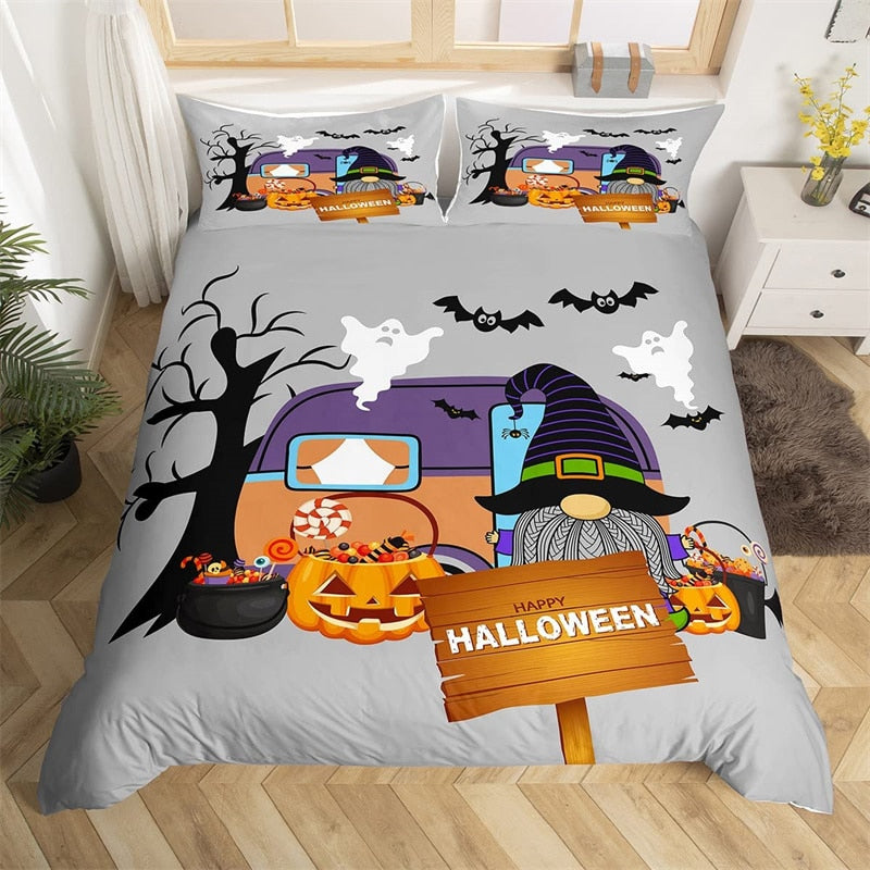 Šedá Halloweenská Noční Přikrývka