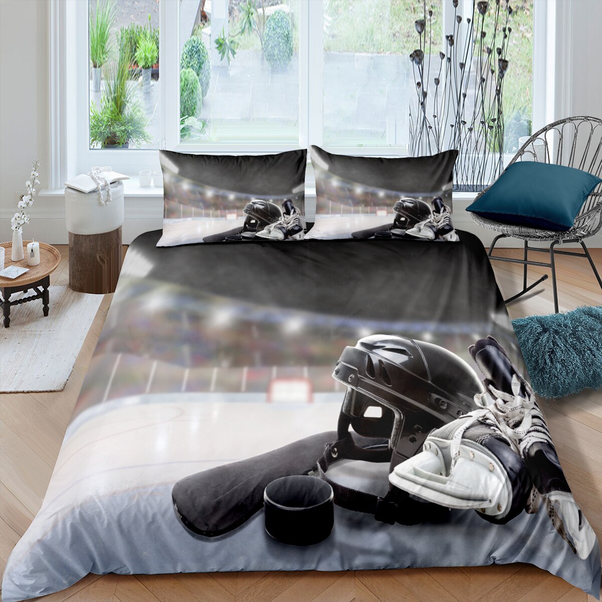 Černá Přikrývka Na Lední Hokej