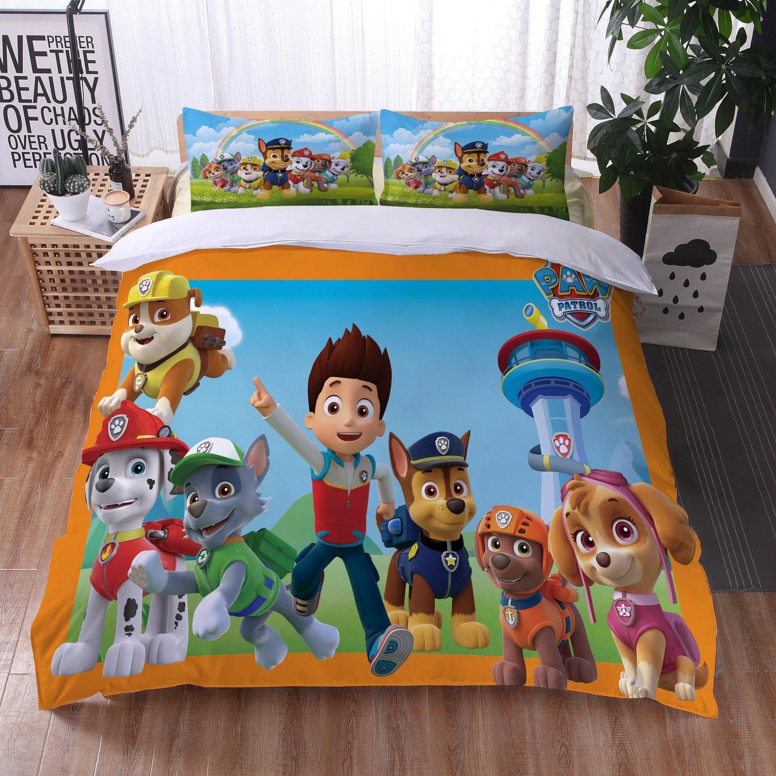 Povlak Na Přikrývku Paw Patrol V Oranžové A Bílé Barvě