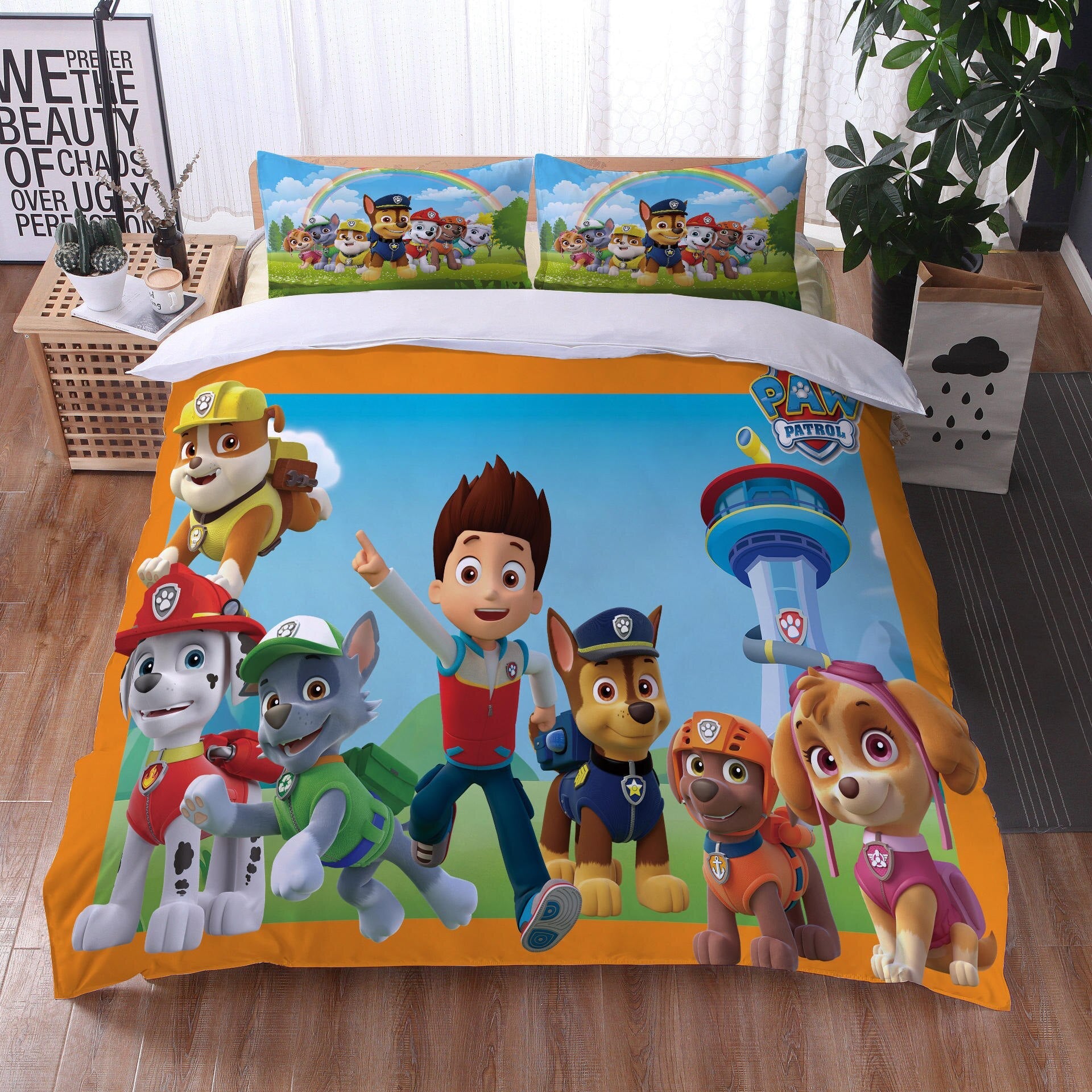 Povlak Na Přikrývku Paw Patrol V Oranžové A Bílé Barvě