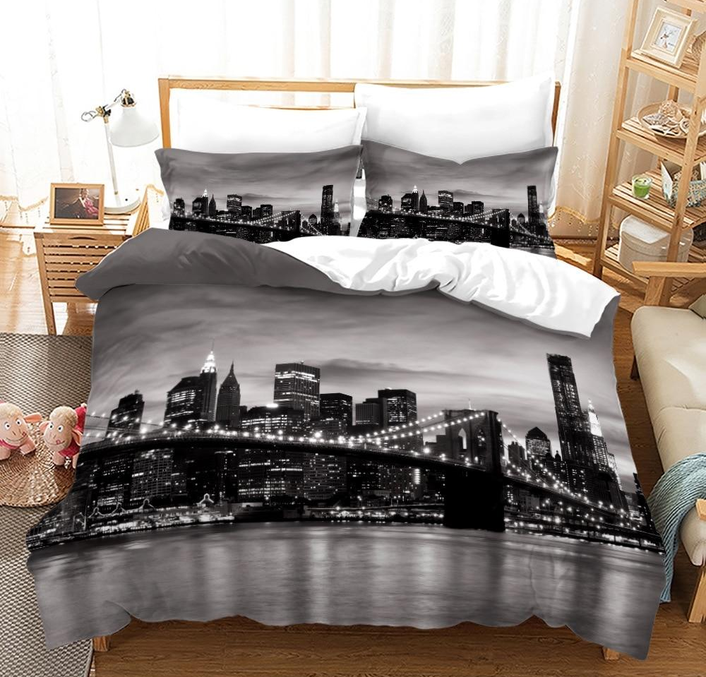 Brooklyn Bridge Černobílý Povlak Na Peřinu