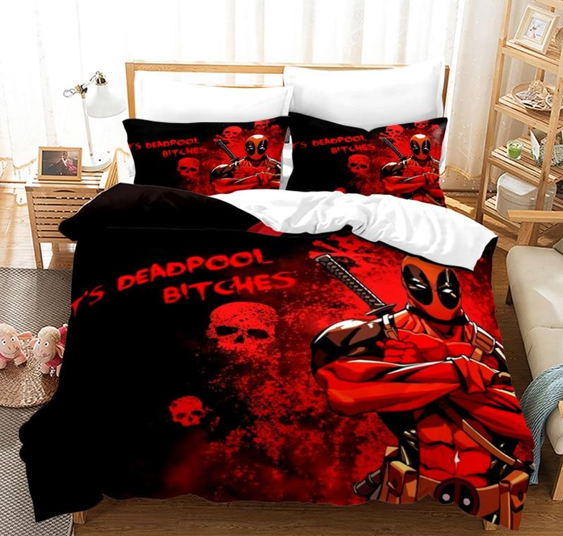Červený A Černý Přehoz Deadpool Skulls Na Přikrývku
