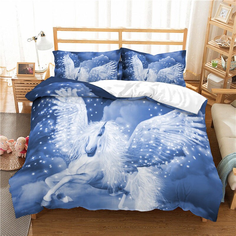 Vznešený Bílý Povlak Na Přikrývku Unicorn