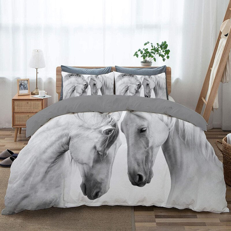 Povlak Na Přikrývku Bílí Koně Od Hlavy K Hlavě