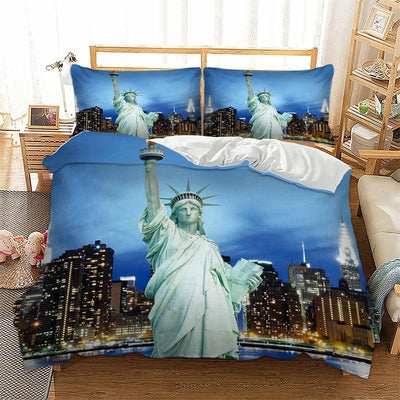 Vintage New York Blue Povlak Na Přikrývku