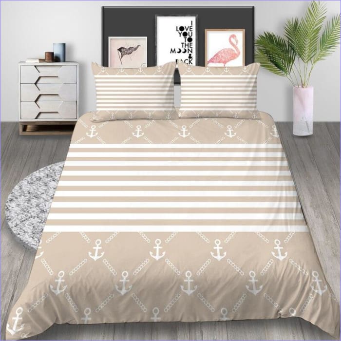 Béžový Povlak Na Přikrývku A Kotvy