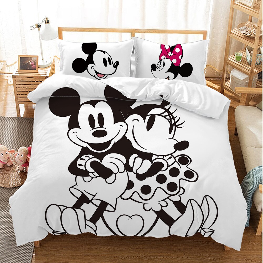 Bílý Povlečení Mickey A Minnie