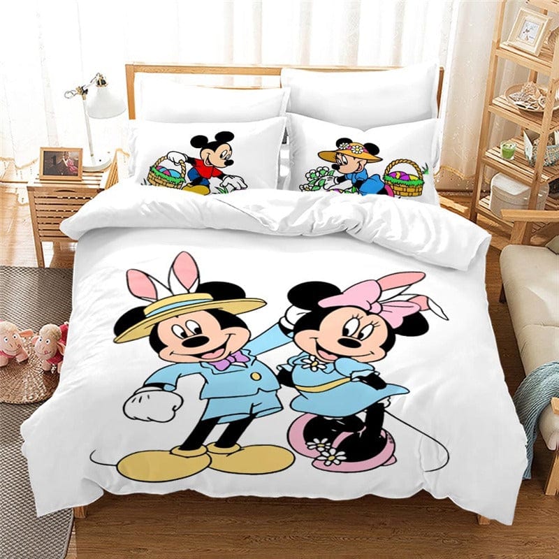 Bílý Povlak Na Přikrývku Mickey Minnie Pro Dospělé