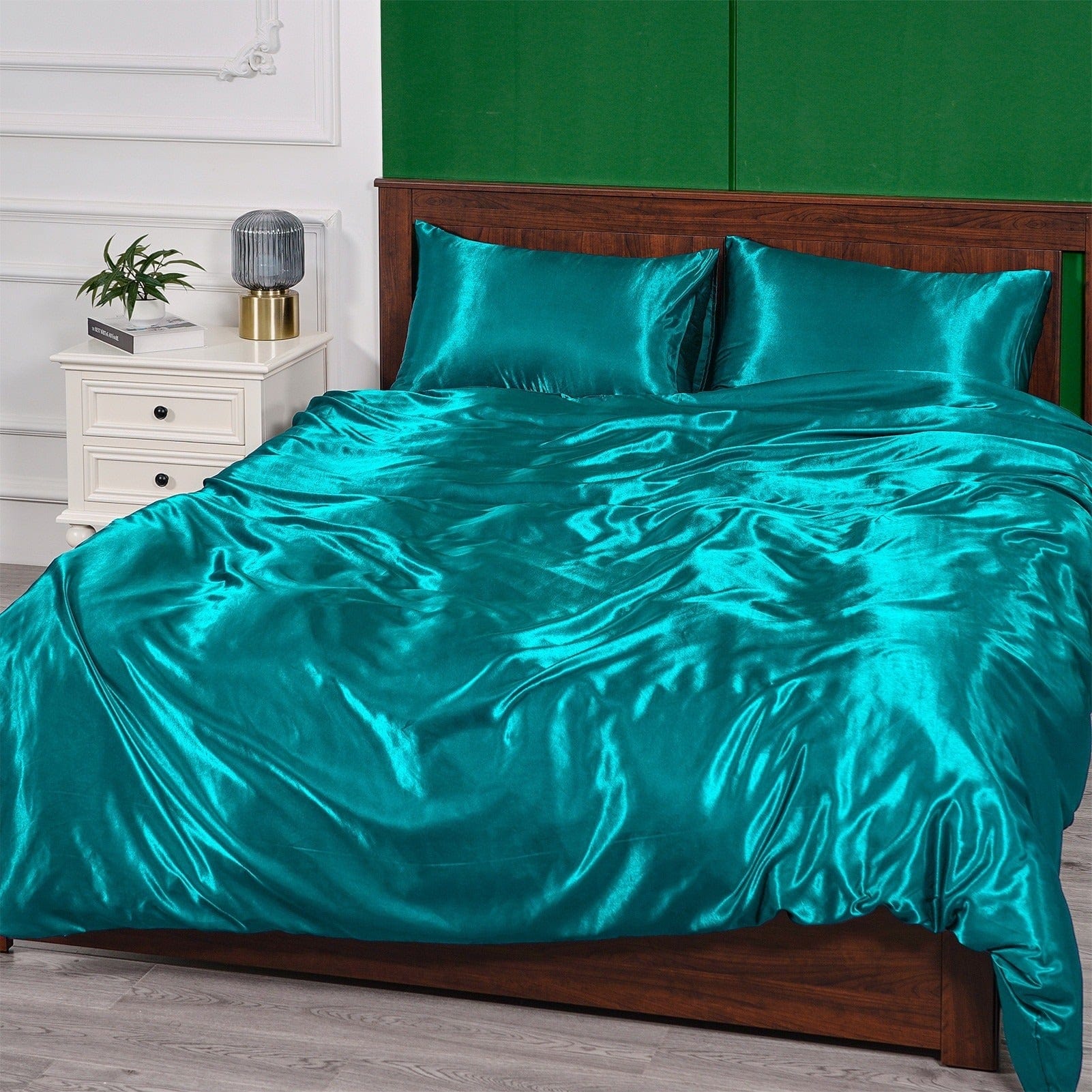 Modrý Saténový Povlak Na Přikrývku