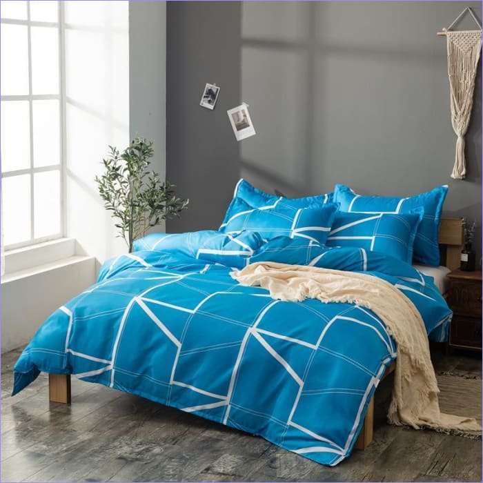 Modrý A Bílý Povlak Na Přikrývku