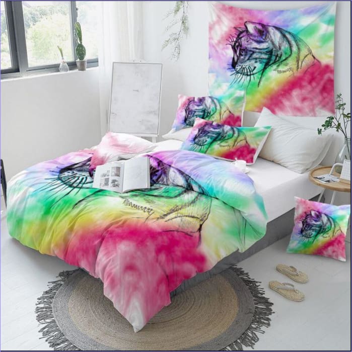 Povlak Na Peřinu Rainbow Portrait Cat