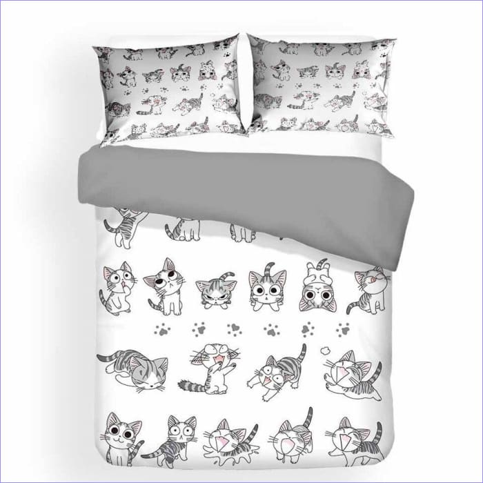 Černobílý Povlak Na Přikrývku Manga Kitten