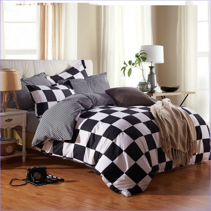 Černobílý Šachovnicový Povlak Na Peřinu
