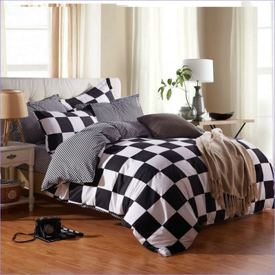 Černobílý Šachovnicový Povlak Na Peřinu