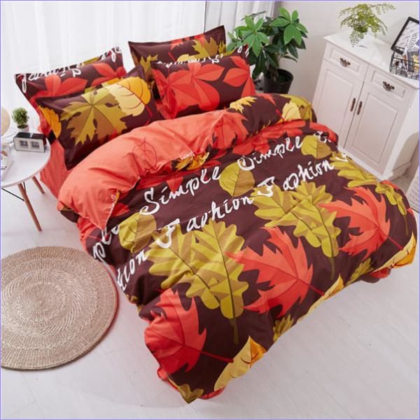 Květinový Povlak Na Přikrývku Podzimní Listí
