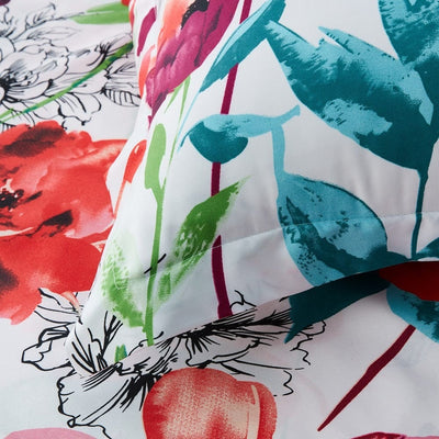 Povlak Na Peřinu S Červenými Květy