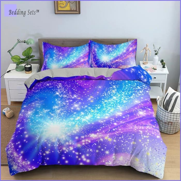 Modrý A Růžový Povlak Na Přikrývku Rainbow Galaxy