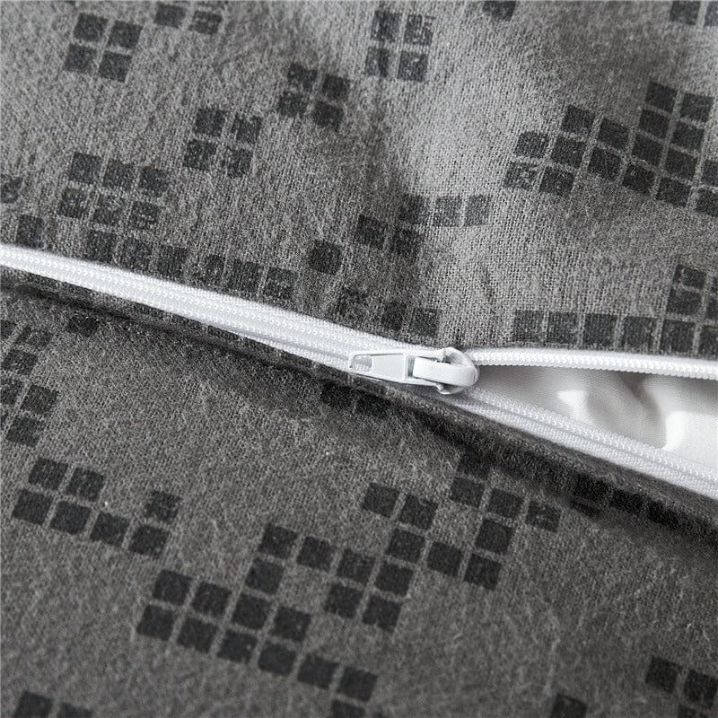 Šedý Geometrický Povlak Na Přikrývku