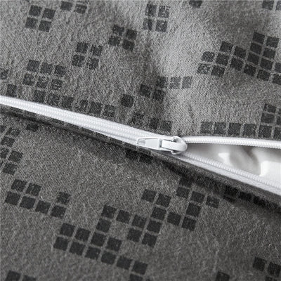 Šedý Geometrický Povlak Na Přikrývku