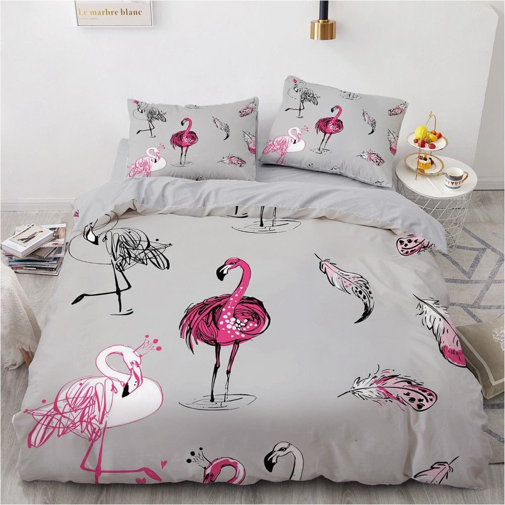 Šedá Dětská Přikrývka Pink Flamingo