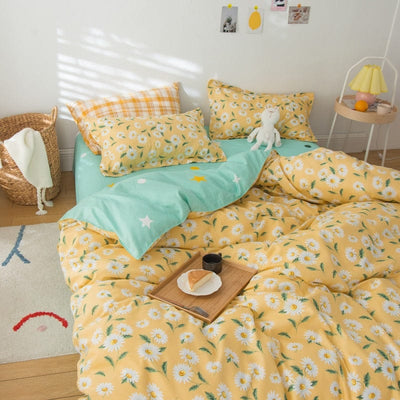 Žlutý Povlak Na Přikrývku S Květy