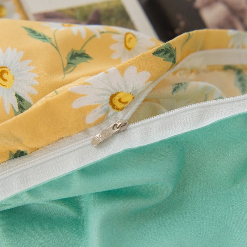 Žlutý Povlak Na Přikrývku S Květy